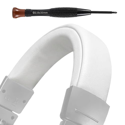Lukvcoe Headband Replacement Cover for Audio Technica ATH M50, M50X, M50XWH, M50XBT, M50XBT2, M50S/LE Headphones, Cushion Headstrap Pad with Softer Protein Leather, White - color: White