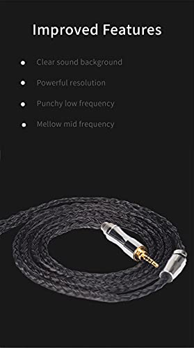 Keephifi 24 Core MMCX Earphone Cable - KBEAR [Show] Upgrade Cable, 5N OFC Silver Plated, 120cm, Compatible with DM7 T3 T2 FH5 FH9 FA9 I3 FH5S (MMCX, Black)