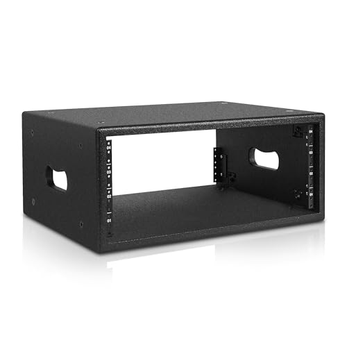 Sound Town 4U Studio Rack with 4-Space, Heavy-Duty 0.7" (18mm) Baltic Birch Plywood with Polyurea Coating, for Recording Room, Home Studio (SDRK-4PU) - size: 4U with 14.2" Depth