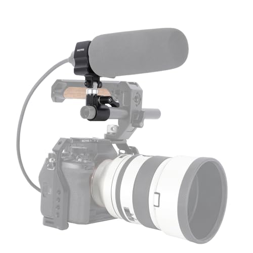 NICEYRIG Shotgun Microphone Holder Universal for Microphone/LED Torch - 628 | 18.5mm - 35mm Adjustable Aluminum Clamp for 15mm Rod Mount Shocks and Noises Absorption