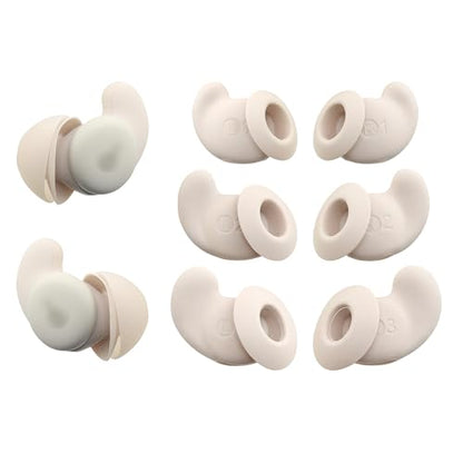 Replacement Silicone Ear Wings for Soundcore Sleep A20 Earbuds | Anti Slip Ear Tips, 3 Pairs (Beige) (SML)