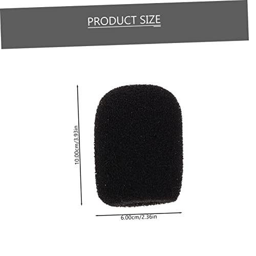 10pcs Black Sponge Microphone Covers Washable Windproof Mic Set