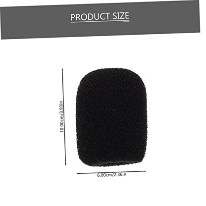 10pcs Black Sponge Microphone Covers Washable Windproof Mic Set