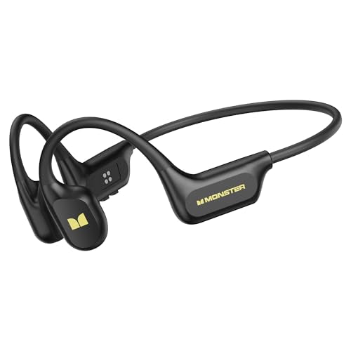 Monster Open Ear BC300 Swimming Headphones, Open-Ear Bone Conduction Headphones, Bluetooth 6.0 & 32GB MP3, IPX8 Waterproof Sport Earbuds with 10H Playtime (Black)