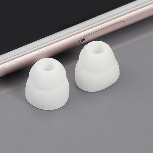 Replacement Double Flange Ear Tips Earbuds Silicone Pads for in Ear Headphones in-Ear Hole 4.5mm