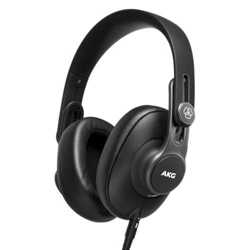 AKG Pro Audio K361 Wired, Over-Ear, Closed-Back, Light Weight, Foldable, Professional Recording Studio Headphones, Studio Monitor Mixing, Podcast, DJ Stereo Headsets, Black - style: K361