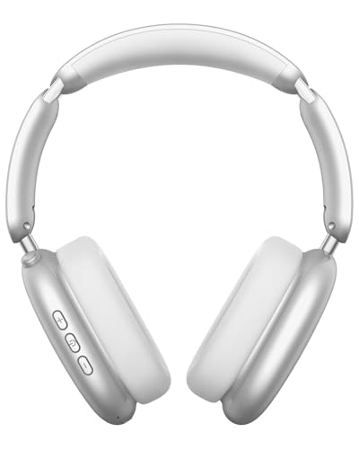 Wentronic Y02 Active Noise Cancelling Wireless Headphones, Silver | Over-Ear, Bluetooth, 60H Playtime,Crystal Clear Calls, Hi-Res Audio, Big Bass, Foldable Lightweight for Travel Home Office - color: Silver