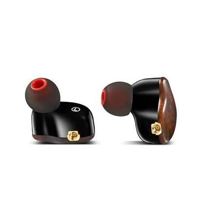Dynamic Banlance in-Ear Earphone 2DD HiFi Headset in Ear Monitors Headphones Wired Earbuds IEM Earphones Gaming Earbuds（Wood Type-C Without mic）
