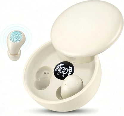 Invisible Sleep Earbuds, Mini Wireless Bluetooth Earbuds for Side Sleepers, Ultra-Light Ergonomic Design, Smart Touch Control, Auto Pairing, IPX5 Waterproof, Deep Bass Stereo Headphones（Skin） - color: Skin