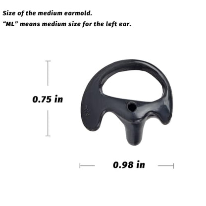5 Pack Medium Size Earmold for Left Ear, Replacement Ear Mold Earplug Ear Insert for Motorola Kenwood Two Way Radio Surveillance Earpiece Headset Acoustic Coil Tube Audio Kits - style: Earmold for Left Ear