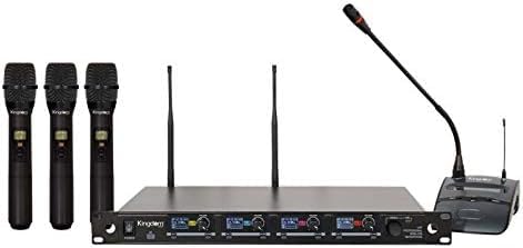 Kingdom SYSV51 V5 Professional - 1000 Channels Per Mic. UHF Wireless Microphone System with 3 Wireless Handheld Microphones and 1 Podium Microphone - style: 3 Handheld+1 Podium Mic