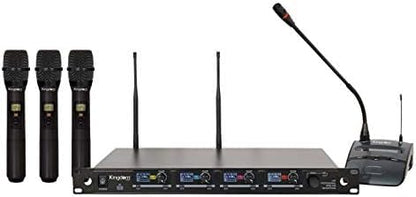 Kingdom SYSV51 V5 Professional - 1000 Channels Per Mic. UHF Wireless Microphone System with 3 Wireless Handheld Microphones and 1 Podium Microphone - style: 3 Handheld+1 Podium Mic