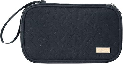 NISHEL Travel Cord Organizer Case, Double Layers Tech Electronic Bag, Essentials for Charger, Cable, Phone, Flash drive, Medium, Black | Double-layer bag keeps chargers, cables, flash drive, and small tech essentials organized for trip, Medium, Black - co