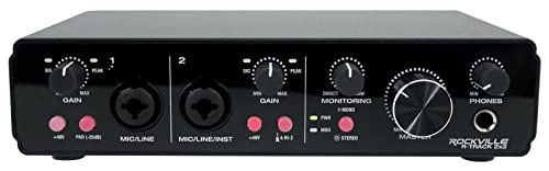 Rockville R-TRACK 2x2 USB Recording Interface Podcast Kit with RCM PRO Mic