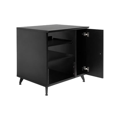 Gator Frameworks Elite Furniture Series Sidecar Cabinet with with Configurable Rack Space & Shelving, Black Finish (GFW-ELITESIDECAR-BLK) - color: Black, style: Sidecar Rack