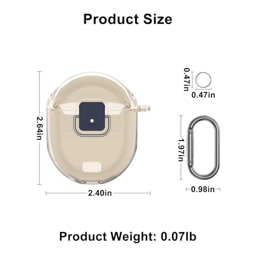 [Upgrade Lock] Case for Google Pixel Buds Pro 2, VAEKNVG Shock-Absorbing Protective Armor Cover for Pixel Buds Pro 2 Accessories, TPU Hard Shell with Carabiner (Clear Pink)