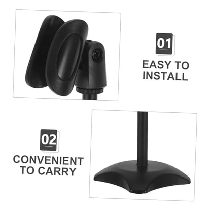 Adjustable Mic Stand for Desk round Base, Stable Abs and Iron Construction, Compact Desktop Mic Holder Suitable for Microphones in Meetings and Lectures