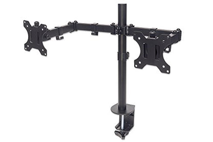 MH Dual Monitor Mount Double-Link Swing Arms for 13 to 32 Inch Displays | Steel arm desk clamp for two 13-32in displays, 75x75/100x100 VESA, 17lb each, no drill 461528 - style: 2 Arms