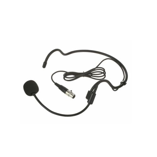 Replacement Headworn Headset Microphone for Phenyx Pro Wireless Bodypack Transmitter, UHF Bodypack Microphone for PTU-71/PTU-7000/PTU-6000, with Mini 3 Pins XLR Connector, Black