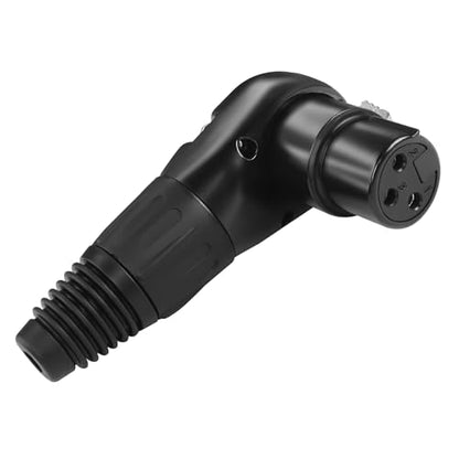 QIANRENON Adjustable 90 XLR Solder Adapter Microphone Socket - 3Pin Female Right Angle Audio Connector, 5 Position Multi-Angle Adjustment for Speaker Cabinet Mixer Amplifier - style: Female