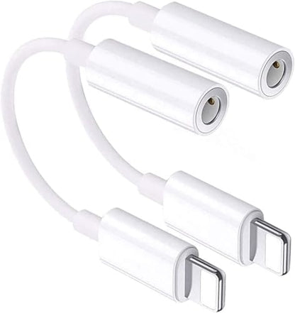 [Apple MFi Certified] iPhone 3.5mm Headphone Jack Adapter,2Pack for Apple Lightning to 3.5mm Earphones Jack Adapter Cord Dongle Aux Cable Converter Accessories Compatible with iPhone14 13 12 11/Xs/XR - size: 2pack-L