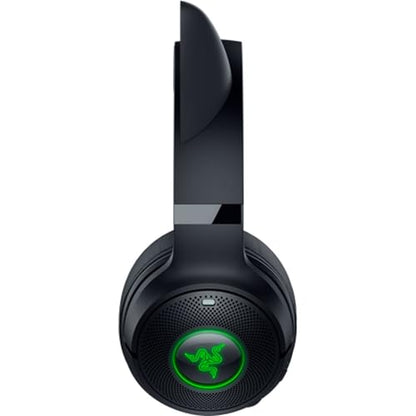 Razer Kraken Kitty V2 BT Wireless RGB Headset, Black | Chroma RGB Kitty Ears & Earcups, Bluetooth 5.2, 40 mm Drivers, Noise-cancelling Mics, Lightweight, USB-C, 40 Hr Battery - color: Black