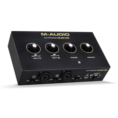 M-AUDIO M-Track Duo HD Recording Studio Pack | 2 XLR/TRS Inputs, 2 TRS Outputs, 24-Bit/192kHz, Condenser Microphone, Studio Headphones, for Creators and Podcasts - size: HD Pack Audio Interface, style: HD Producer Pack