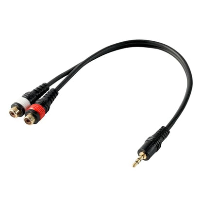 3.5mm Male to 2RCA Female Adapter Cable, Stereo Audio Y Splitter Cable, 1/8 Male Plug to Dual RCA Female Jack Cord for MP3,Computer,Speaker,HiFi Stereo System(25cm/10inch)