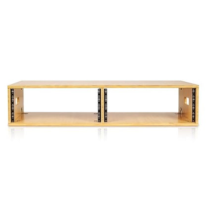 Sound Town DIY 2 x 4U Studio Rack, Solid Carbonized Bamboo, for Recording Room, Home Studio (STBR-D4) - size: 2 x 4U, Carbonized Bamboo