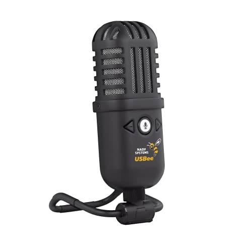 Nady USBee USB Microphone, Computer Condenser Gaming Mic for PC/Laptop, Headphone Output, Volume Control, Plug and Play, LED Mute Button, for Streaming, Podcast, Studio Recording, All Metal