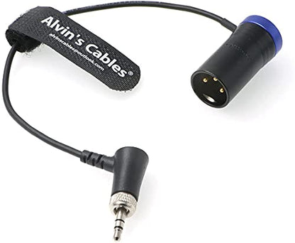 Alvin's Cables Low-Profile Audio-Cable for Sennheiser-EK-2000 XLR 3-Pin Male to Locking-3.5mm-TRS Right-Angle Balanced Cable for Sound Devices 633 688 Zaxcom Zoom Blue - color: Blue