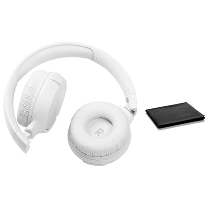 JBL Tune 510BT Wireless On-Ear Headphones with Pure Bass Sound, 40 Hours Battery, Fast Charging, Built-in Microphone, Bluetooth Connectivity, Lightweight Foldable Design, Includes Cloth