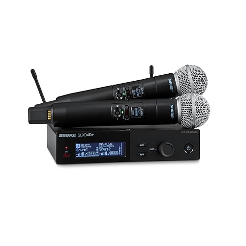 Shure SLXD24D+ Dual Wireless System with SM58 Capsule - G57 Band | Dual system with SLXD4D+ receiver and two SLXD2+ handhelds; Bluetooth monitoring for live vocals - style: SM58 Capsule