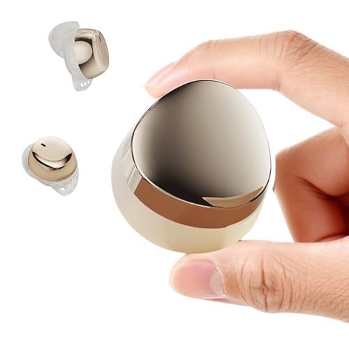 Xmenha Mini Invisible Sleep Earbuds for Side Sleepers, Wireless Bluetooth Sleeping Ear Buds Headphones Small Tiny Micro Noise Cancelling Earbuds for Small Ears Canals Women, Sleep Earphones - color: Beige
