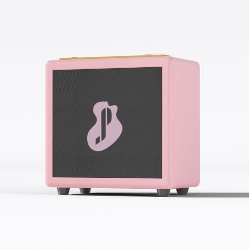 Mini Guitar Amp, 10W Electric Guitar Amplifier with Overload/Distortion/Clean Effects, Gain Adjustment Volume, Supports OTG Recording, AUX, Headphone Jack, Suitable for Desktop Practice(Pink)