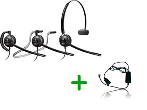 Global Teck Bundle, Plantronics HW540 Headset Bundle Noise-Canceling and Avaya Phone Cord, Compatible with 1408, 1416, 2410, 2420, 4606, 4610, 4610SW, 4612 (HW540 Convertible Headset Inteli Bundle) - size: HW540 Convertible Headset Inteli Bundle