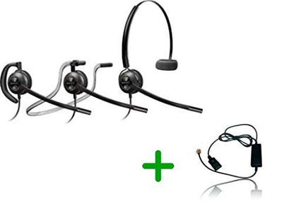 Global Teck Bundle, Plantronics HW540 Headset Bundle Noise-Canceling and Avaya Phone Cord, Compatible with 1408, 1416, 2410, 2420, 4606, 4610, 4610SW, 4612 (HW540 Convertible Headset Inteli Bundle) - size: HW540 Convertible Headset Inteli Bundle