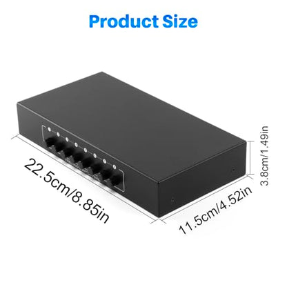 8-Way RCA Switch 8 in 2 Out Composite AV Selector Switcher Box | Plug & Play RCA Video Audio AV Switcher 8x2 for PS2 PS3 Wii Xbox HDTV DVD Game Consoles - size: 8 IN 2 OUT