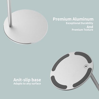 Aluminum Alloy Headphone Stand for Desk with Non-Slip Base - Universal Headset Stand Compatible with Over-Ear, On-Ear and Neckband Headphones (Silver) - color: Silver