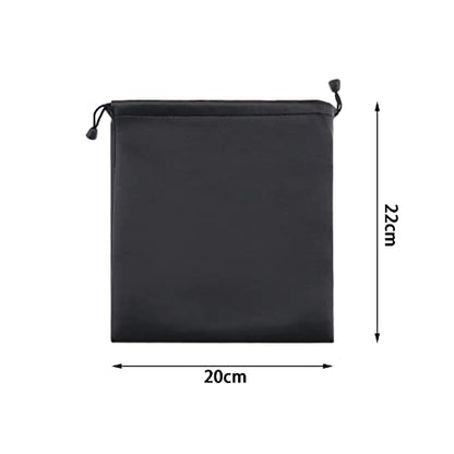 ECSiNG 2PCS Headphone Storage Bag Headset Drawstring Pouch PU Leather Earphone Carrying Bag Waterproof Lightweight Protective Case 22x20cm Black