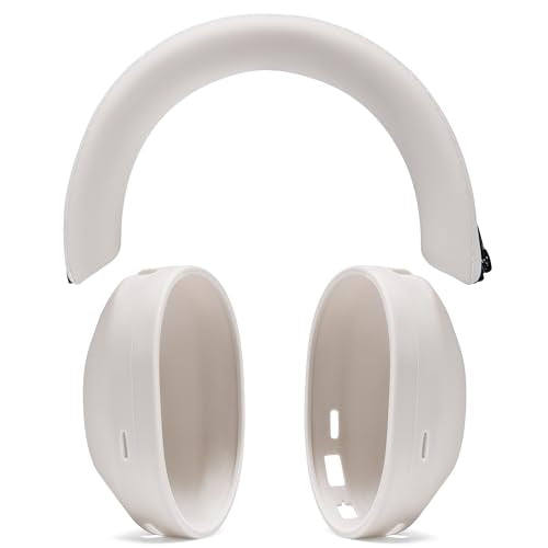 WC ShellZ XM5 - Exterior Shell & Headband Covers for Sony WH1000XM5 | Made by Wicked Cushions | Protective, Made with Premium Silicone | Silver - color: Silver