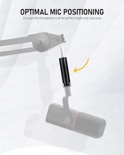 3 Inch Mic Stand Extension Tube KE26X, 5/8-27 Male to Female, 1 Pack | Short Boom Arm Height Riser for XLR Cable Clearance, Desk Base, Gooseneck Mount, Podcast and Studio Recording - size: 3-INCHS