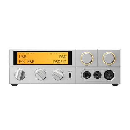 FiiO K17 Desktop DAC&Headphone Amplifier AK4191+AK4499EX*2, 31-Band PEQ, MQA,Support DSD512 32Bit/768kHz with Remote Control (Silver) - color: Silver