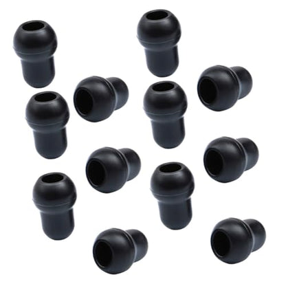 GLEAVI 12 Pcs Replacement Earplugs, Silicone Eartips Earpieces, Black Snap Tight Soft-Sealing Ear-Tips for 5MM - color: Black