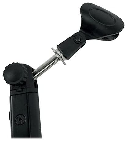 Rockville ROGAN STAND Pro Boom Arm Mic Stand with Fixed Mount, Desk Clamp | Built-in 6.5' XLR Cable, Aluminum, Foldable, No Springs, 5/8" Mic Threads, Safety Locking Pin, 38" Arm, Mic Clip Included