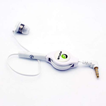 Retractable Mono Earphone for Verve Connect, ZMax 11 - Headphone 3.5mm w Mic Headset Handsfree Earbud Earpiece Compatible with Consumer Cellular Verve Connect, ZMax 11