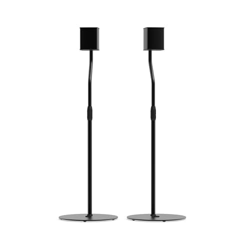Kanto SLH Universal Height Adjustable Speaker Stands for Satellites up to 9 lbs (4 kg) | Pair | Black