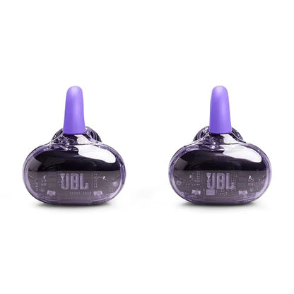 JBL Soundgear Clips Open Ear Headphones for Situational Awareness - Purple | Up to 32 Hours Total Playtime With Speed Charge, Sweat Resistant, Noise-Reducing Mics, App Control For Custom Audio - color: Purple