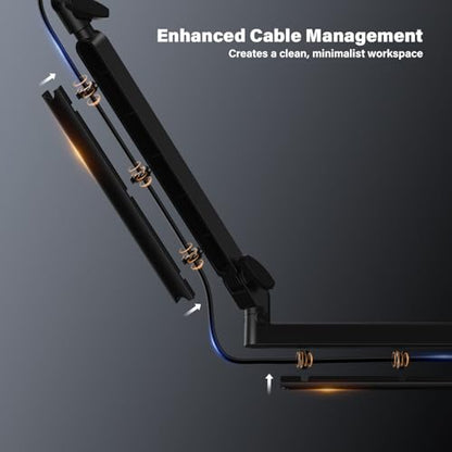 Low Profile Mic Arm, Cable Management Microphone Boom Arm, Full Aluminum Adjustable Mic Stand with Desk Clamp, 360°Rotatable Heavy Duty Microphone Stand for Streaming, Podcasting, Recording