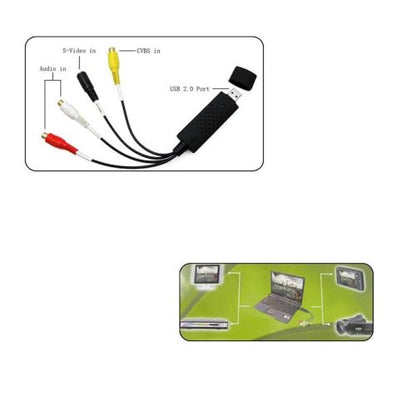 USB 2.0 Audio/Video Converter Adapter, RCA + S-Video to USB 2.0 Video Capture Card for Set-Top Box/Surveillance